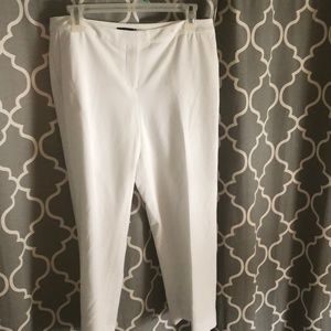 Valette Cropped white lined trousers size 6